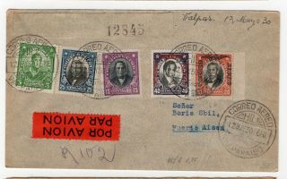 Chile 1930 First Airmail Valparaiso To Puerto Aysen Rare Cover