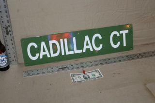 Rare 1950s Cadillac Ct Porcelain Metal Street Sign Gas Oil Service Deville Car