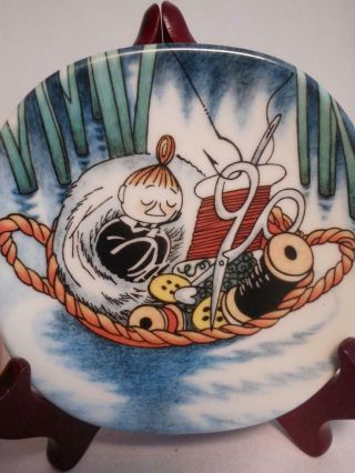 Arabia Moomin Limited Edtion Wall Plaque Plate Nap In A Sewing Basket 1999 Rare