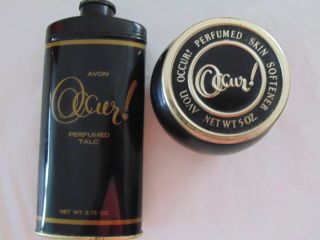 Rare - Vintage Avon Occur Perfumed Skin Softener & Talc - Metal Can - Advertising