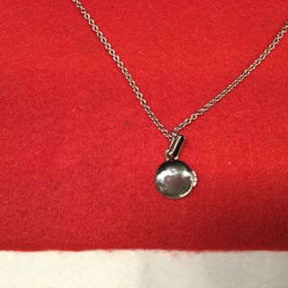 Rare Marc By Marc Jacobs Black Disc Pendant Necklace Locket Silver Look 5