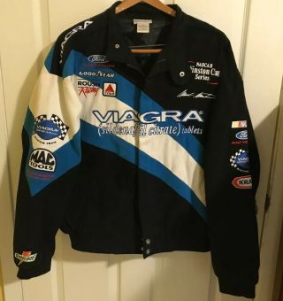 Rare Mark Martin Nascar Viagra Jacket Us Size L Rouch Racing Winston Cup Series