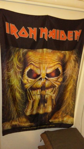 Rare Vintage 1997 Iron Maiden - Up The Irons Tapestry Banner Poster Flag