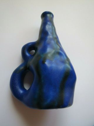 Rare Arts &crafts C1905 Bretby Pottery Blue & Black Vase Model:1695