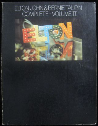Elton John Bernie Taupin Complete Vol 2 Ii Sheet Music Song Book 1974 Rare