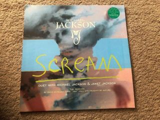 Rare Remix 12” Vinyl Michael Jackson And Janet Jackson Blue Sleeve Scream 12”