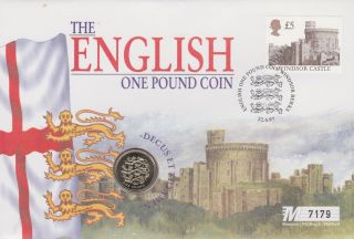 Gb Stamps First Day Cover 1997 English Windsor & Rare Uncirculated £1 Coin