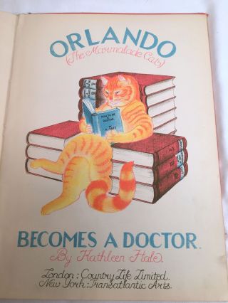 ORLANDO BECOMES A DOCTOR KATHLEEN HALE EXTREMELY RARE ORLANDO THE MARMALADE CAT 2