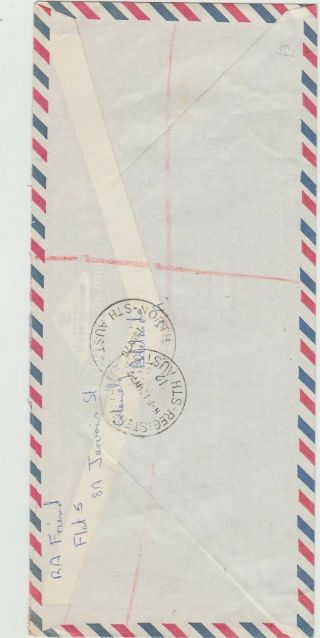 Australia 1970 Registered cover to England 1970 Cook 30 cent rare postal usage 2