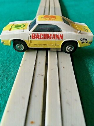 Bachmann Ho Slot Car,  1969 Charger 9115/9155 White/yellow Very Rare Vintage.