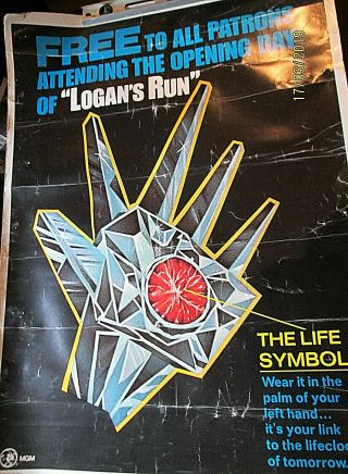 Michael York,  Jennyagutter (logans Run) Rare Ver,  Large Size 3 - Sheet Movie Poster