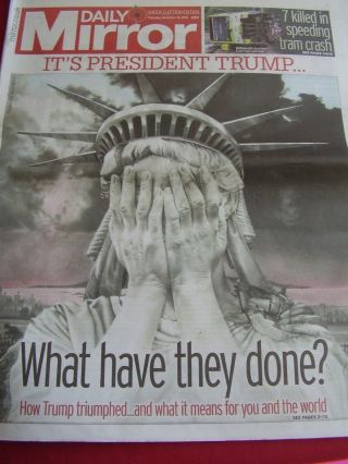 Rare Donald Trump Usa Election Newspaper November 10 2016 President Daily Mirror