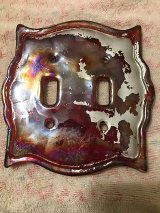 Fenton Carnival Glass Light Plate Rare 4