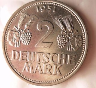 1951 G Germany 2 Mark - Key Coin - Very Rare - - Hv30