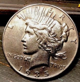 1935 - S $1 Silver Peace Dollar,  Au,  Rare Semi Key Date