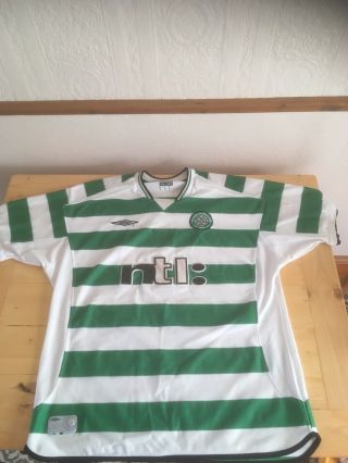 Rare Retro Shirt Fc Celtic Glasgow Umbro 2001/03 Home Jersey Size (xl)