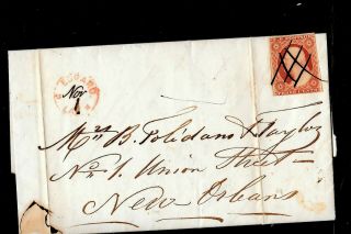 11 - Edgard La Rare Red 20mm Red Cds On 1855 Letter - - - - - - - - - - - Item2054