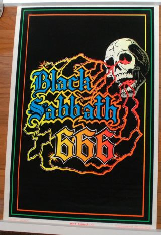 Black Sabbath 666 Black Light Poster 1984 Funky 810 Rare