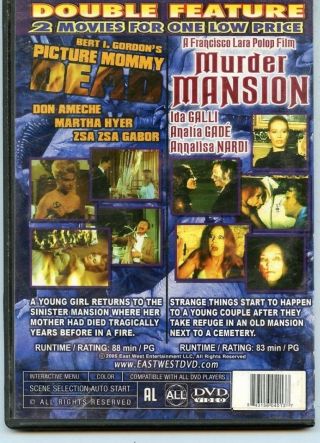PICTURE MOMMY DEAD MURDER MANSION DOUBLE FEATURE HORROR DVD RARE 2