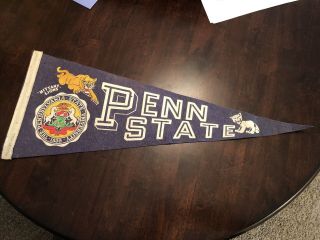 Rare Vintage Penn State Nittany Lions Pennant With Colored Seal