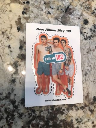 Vintage 1999 Blink 182 Promo Postcard Sticker Rare Promotional Mca 2 Sided