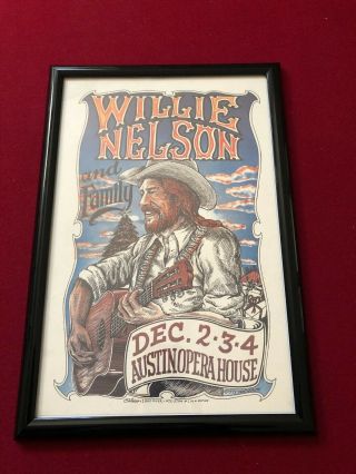 Willie Nelson & Family Austin Opera House Texas Armadillo Concert Rare Poster