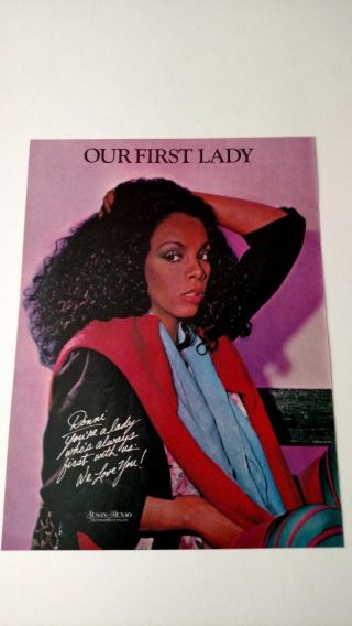 Donna Summer " Our First Lady " (1980) Rare Print Promo Poster Ad