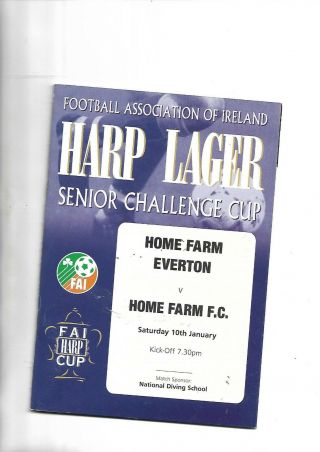 10/1/98 Very Rare Fai Cup Home Farm Everton V Home Farm
