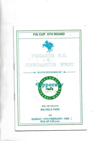 14/2/88 Rare Fai Cup Pegasus V Newcastle West