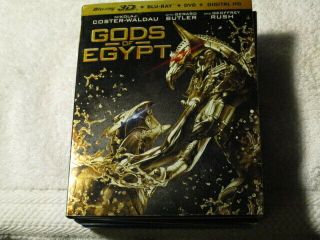 3d Movie Blu Ray Gods Of Egypt With Rare Gold Chrome Sleeve