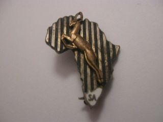 Rare Old South Africa Rugby Union Football Springboks Enamel Brooch Pin Badge