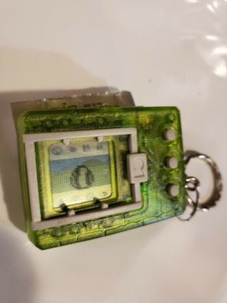 Rare Bandai Digimon Digital Monsters Keychain 1997 Clear Green