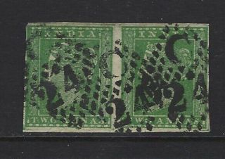 India East India Company 1854 Queen Victoria Sc 5 2a Green Pair Rare