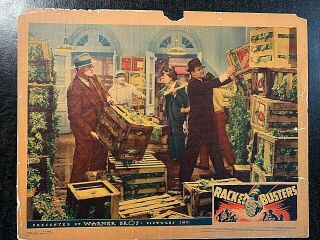 Rare - Racket Busters 1938 Lobby Card - Humphrey Bogart,  George Brent