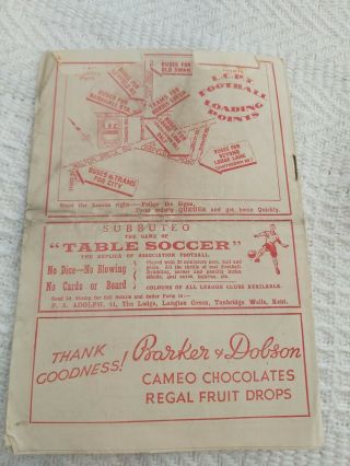 LIVERPOOL FC v Derby County October 2nd 1948 Div 1 And VERY Rare 2