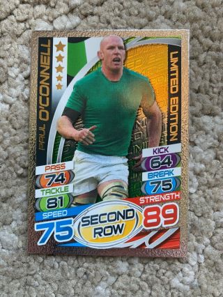 Topps Match Attax Rugby World Cup 2015 Paul O’connell Limited Edition Card Rare