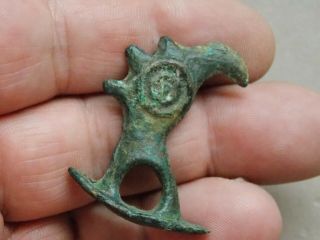Rare Ancient European Celtic Bronze Horse Harness Eagle Pendant