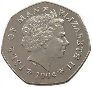 Isle Of Man 50 Pence 2004 Tt Rare Alb38 575