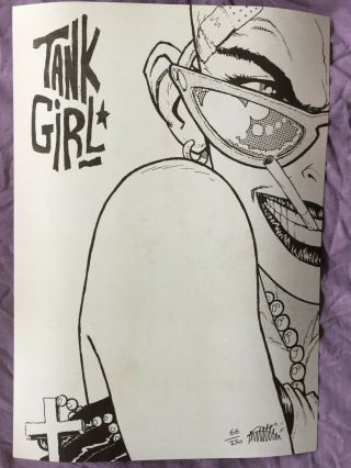 Jamie Hewlett & A Martin Tank Girl Rare Collectable Limited Edition Signed Print