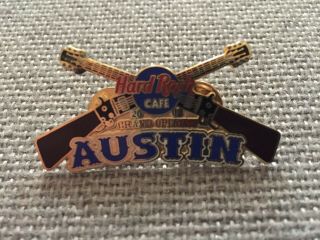 Austin Hard Rock Cafe Crossed Rifles Grand Opening Pin Closed Rare