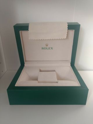 RARE ROLEX Oyster Perpetual Date Watch Display Box,  Classic Dark Green Colour 4