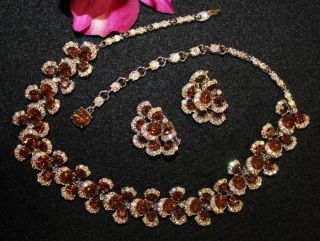 Elegant Bogoff Signed Necklace And Earring Set - Rare And Look