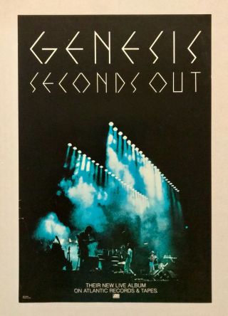 Genesis Seconds Out Promotional Poster - Extremely Rare Record Promo Poster