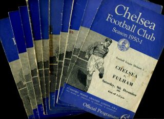 10 Chelsea Home Programes From 1950/51 Season - Rare Opportunity