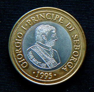 1995 Italy Seborga Principate Rare Bimetallic Coin 1/2 Half Luigino Unc Giorgioi