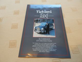 (austin) Tickford Taxi Limousine Lwb Uk Sales Brochure - 1984 Aston Martin Rare