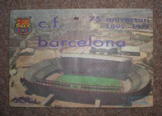 Fc Barcelona Rare 1974 Members Season Ticket Football Memorabilia Barca Espana