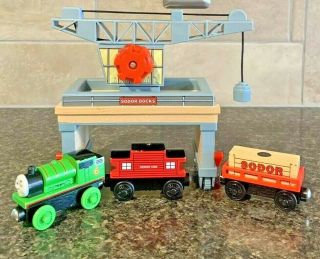 Thomas & Friends Wooden Railway Sodor Docks Rolling Gantry Crane 1 Train Rare