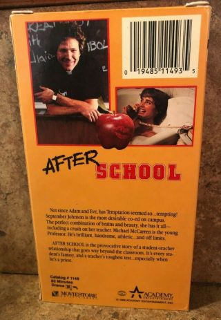 After School (VHS) 80 ' s teen comedy RARE never on DVD Academy Video 2