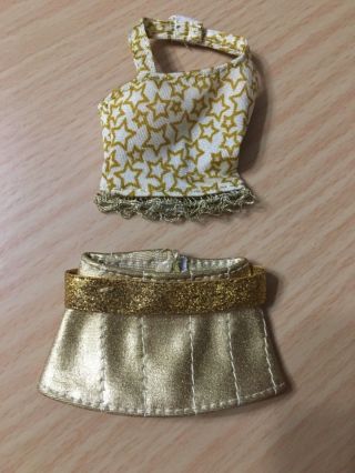 Barbie My Scene Club Disco Chelsea Doll’s Star Outfit Golden Belted Skirt Rare